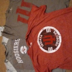 SOLD***LOT OF 3 INDIANA IU HOOSIERS TOPS XL GREY & RED